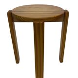 Mid century pinewood stool, minimalistic design 1960s