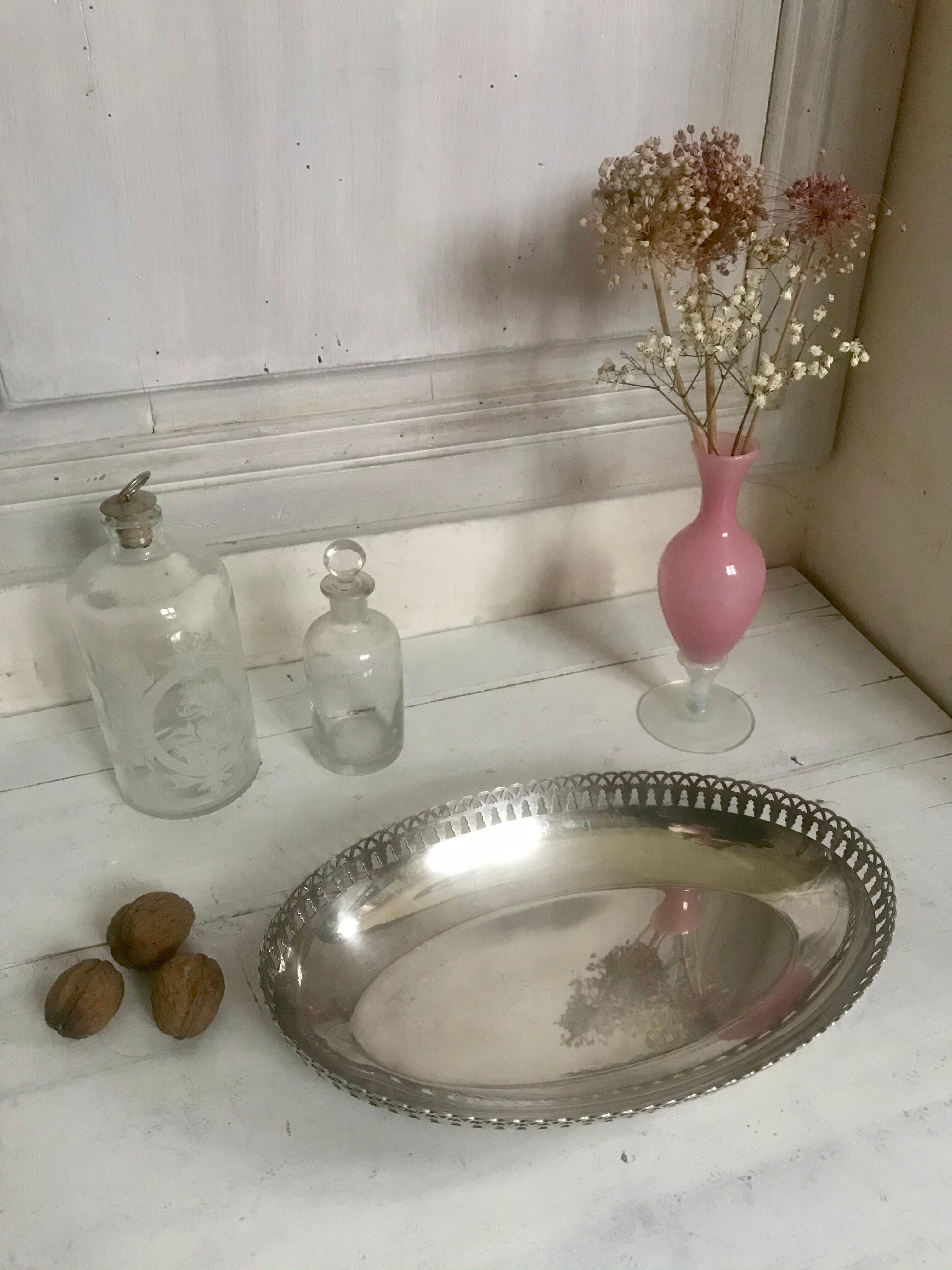 Silver metal basket