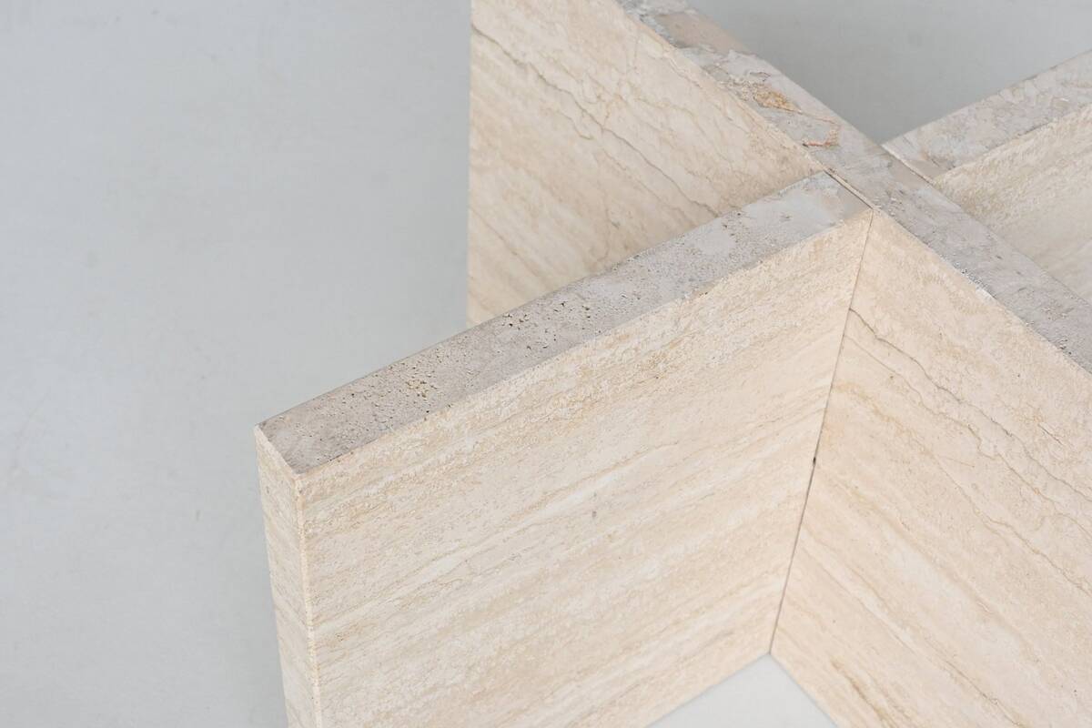 Paul Kingma artwork coffee table in travertine, The Netherlands, 1980