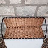 Rattan and steel shelf