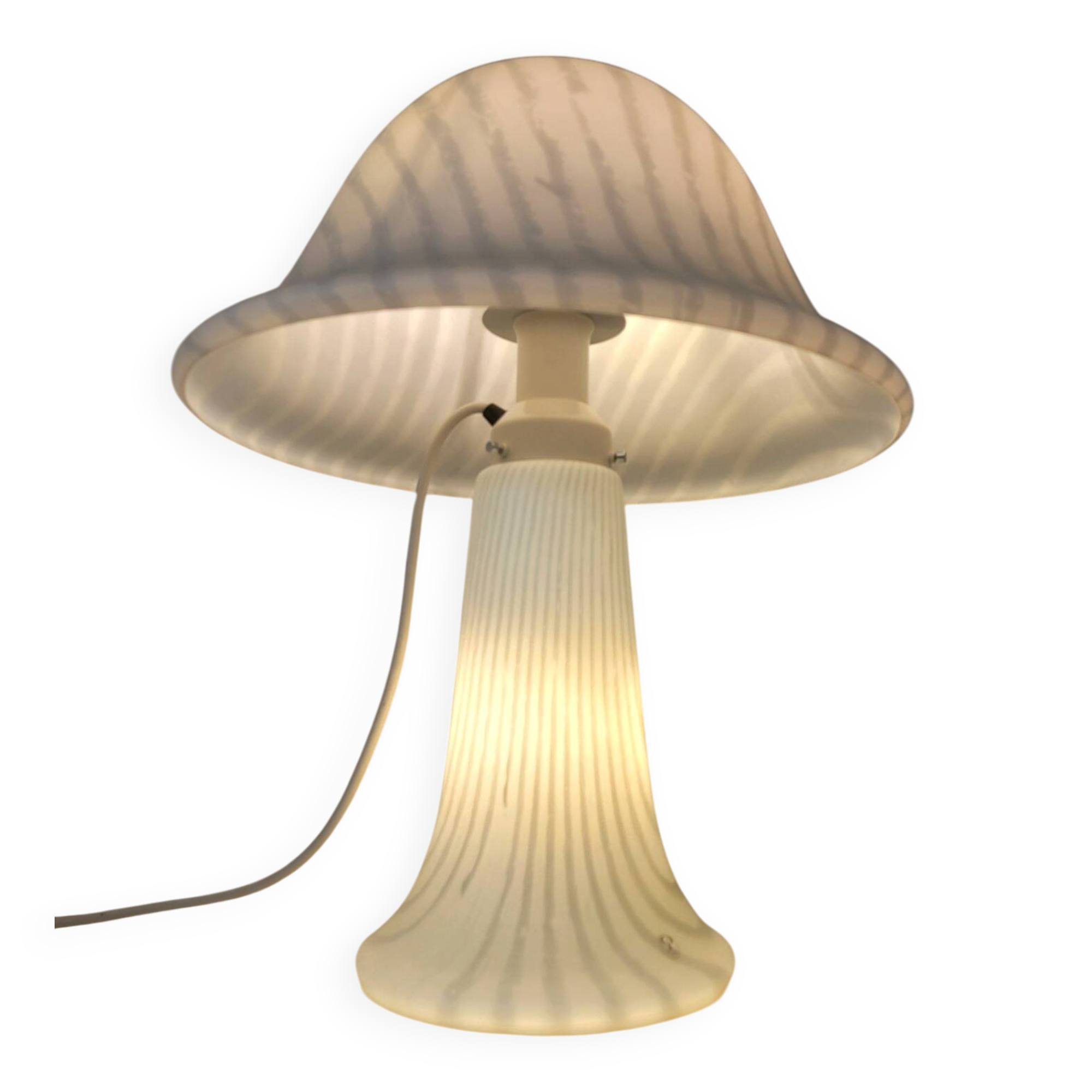 Large mushroom lamp by Peill & Putzler in zebra glass