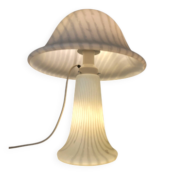 Grande lampe champignon par Peill & Putzler en verre zèbre