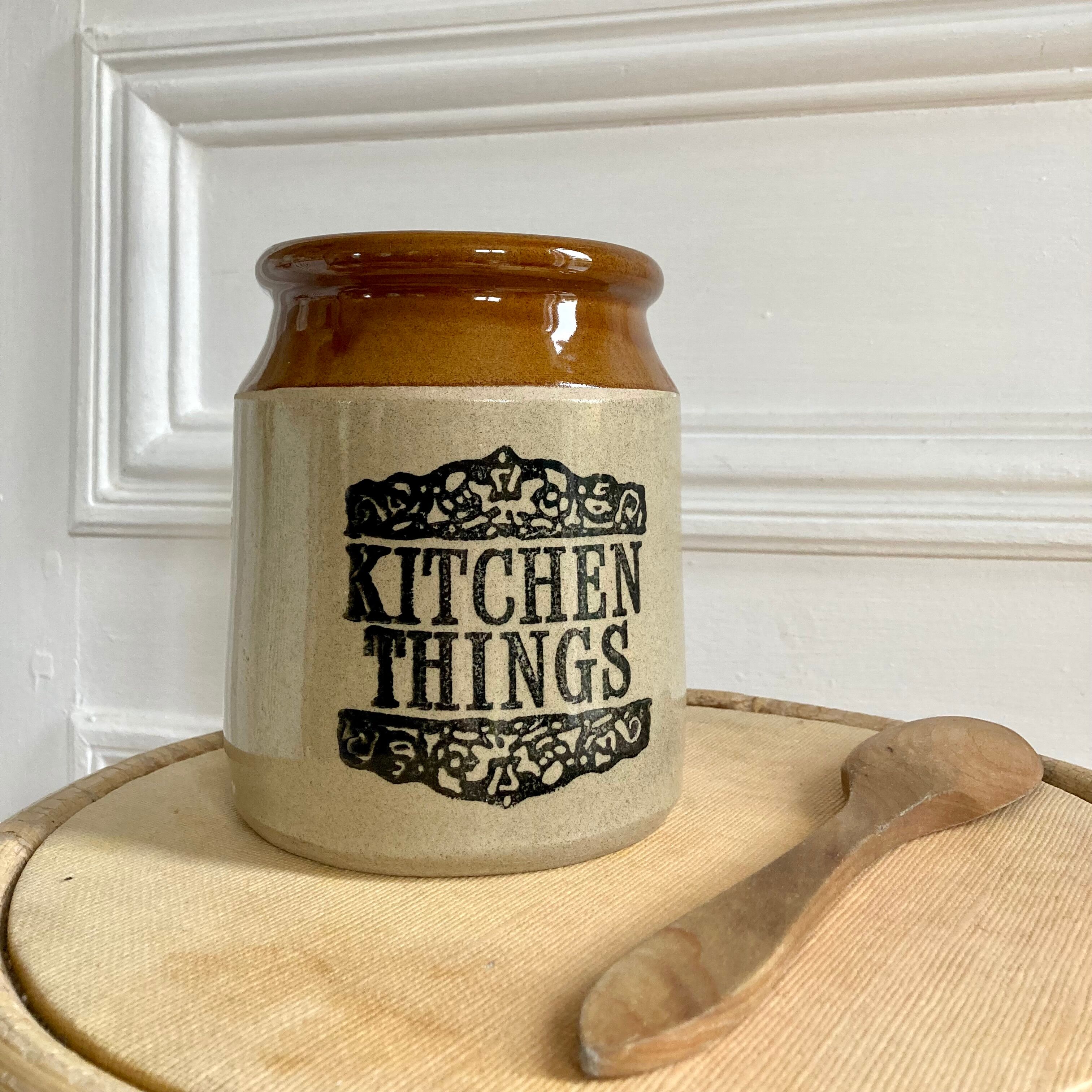 English two-tone stoneware pot