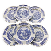 6 Vintage Pyroplan BP Advertising Porcelain Dinner Plates