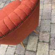 Set of 2 purple cocktail chairs in solid beech, Mid-Century style from the 1960s.