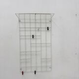 Vintage wire metal wall coat rack , 1960s