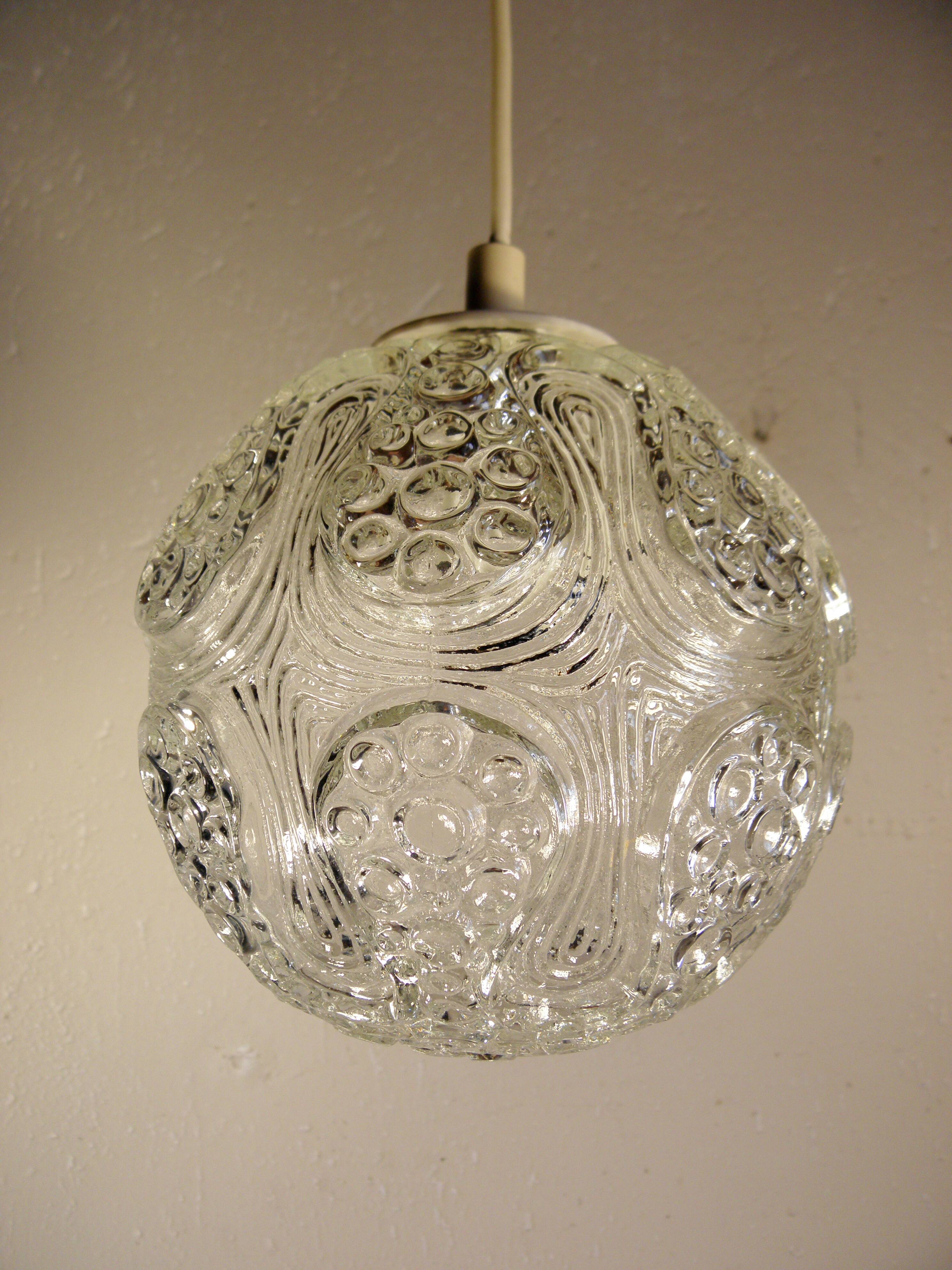 70s globe pendant light