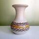 Beige vase ringed neck German ceramic VEB Fat Lava Era
