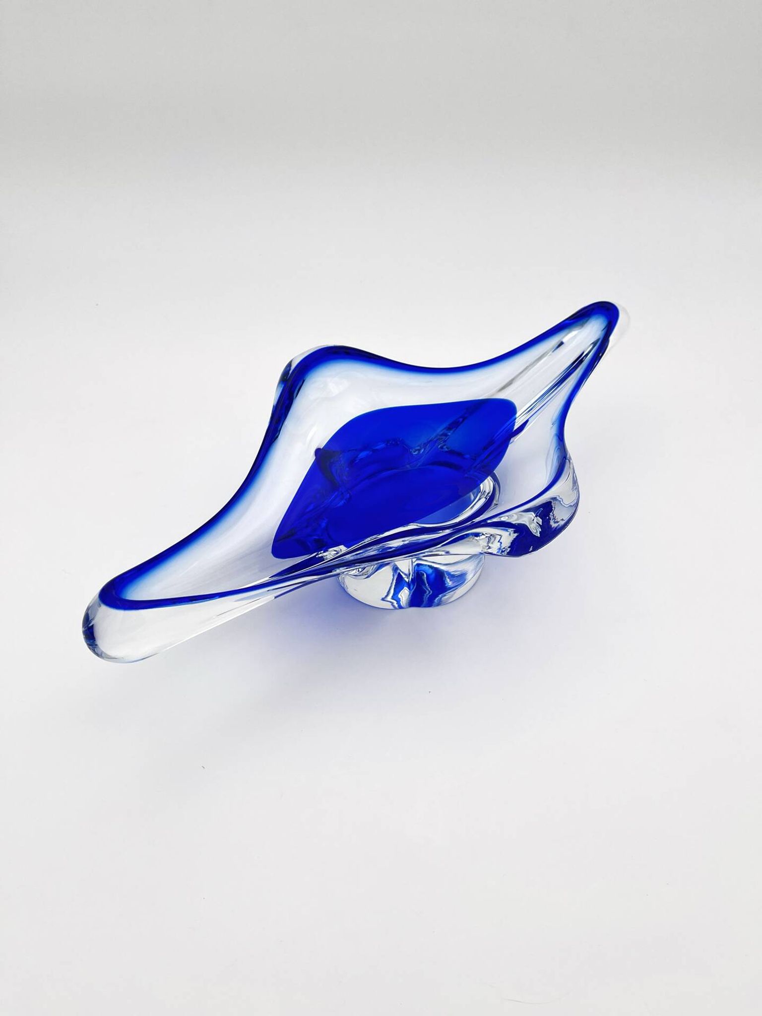 Lot vase and bowl - Josef Hospodka Chribska - Blue Sommerso - 1960