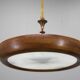 Large wooden art deco ufo chandelier, 1930s