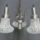 Vintage hanging lamp with 3 cloudy glass shades