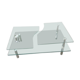 Table basse  verre et chrome
