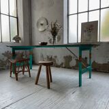 Vintage guinguette table 230 cm green
