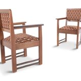 Amsterdam school chairs with original tapestry 1930