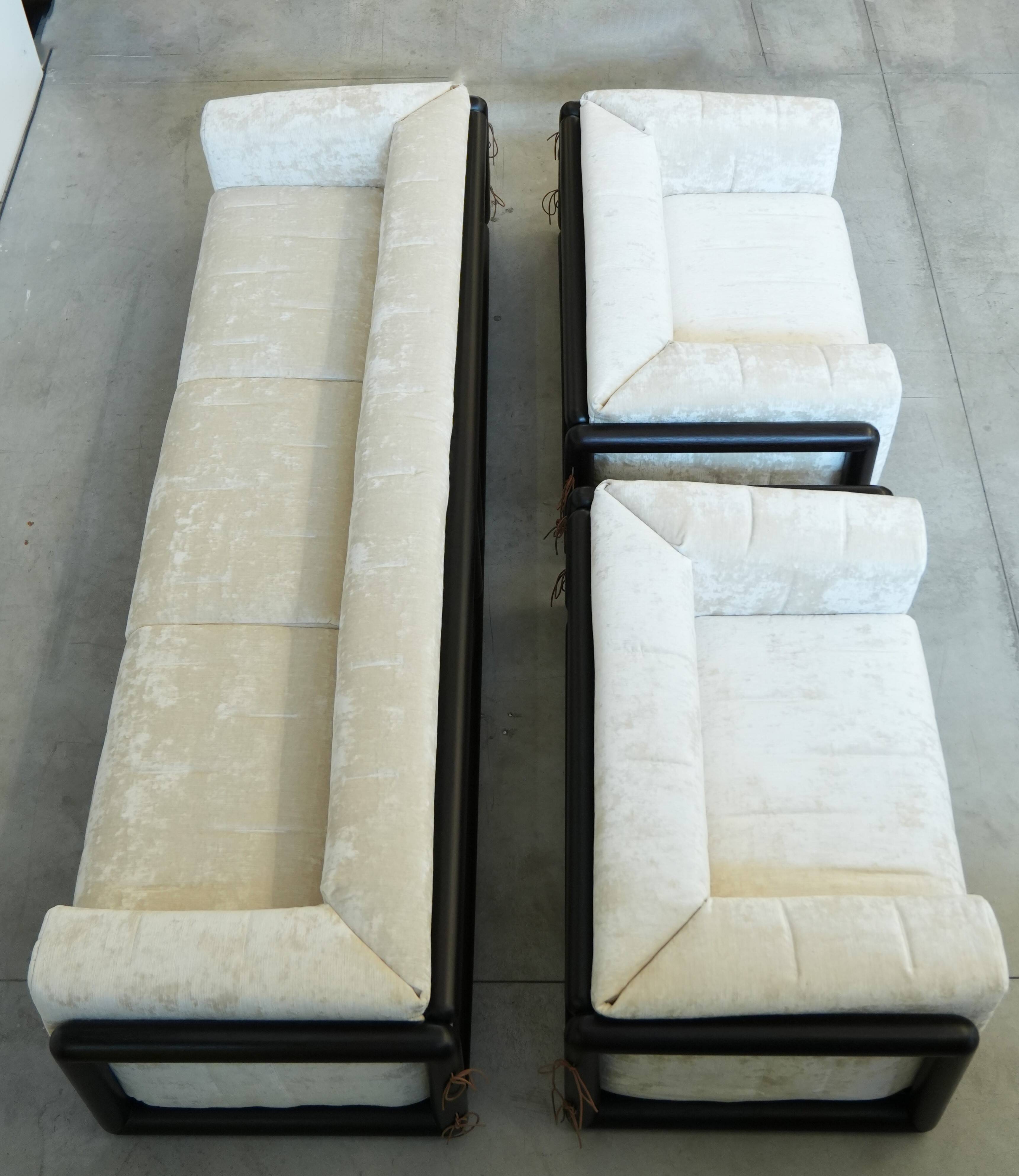1973 “Cornaro” Sofa & Armchair Set by Carlo Scarpa for Simon