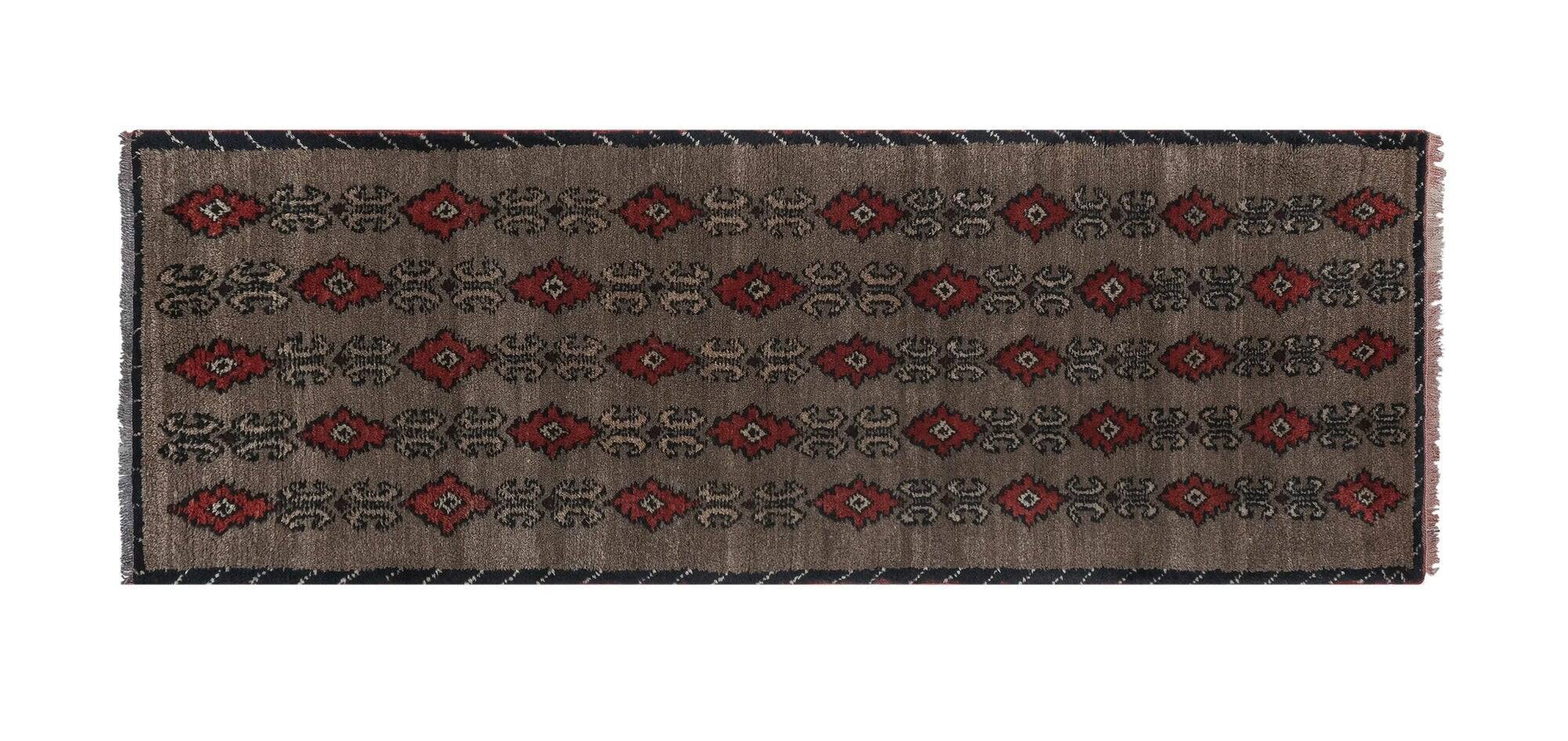 Vintage Turkish hallway rug 74x224 cm