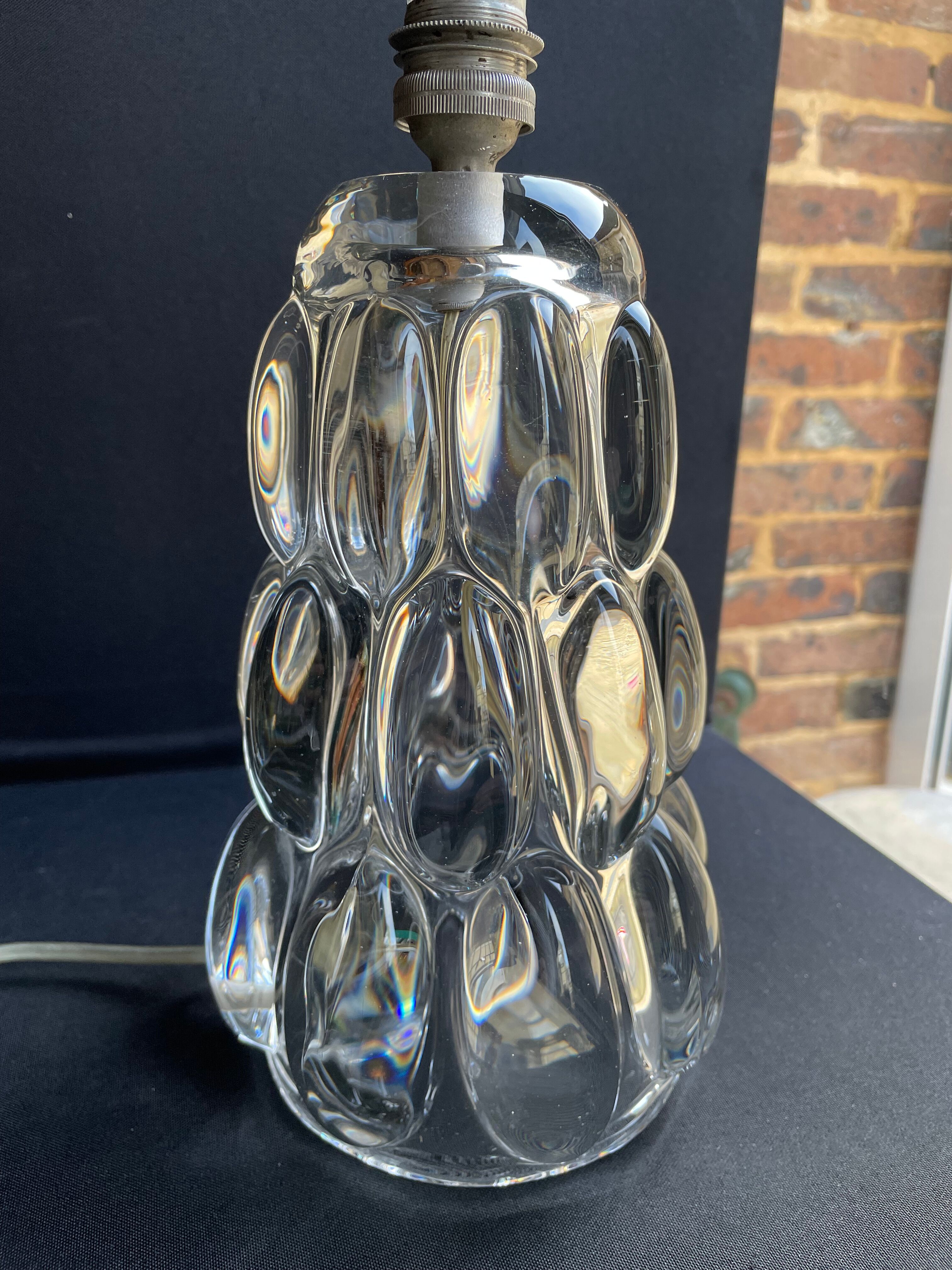 Schneider Glassworks - Important Lamp Foot - Molded Crystal - Conical with Godrons