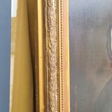 Tableau Portrait Huile sur Toile d'une Femme Encadré 19ème signé