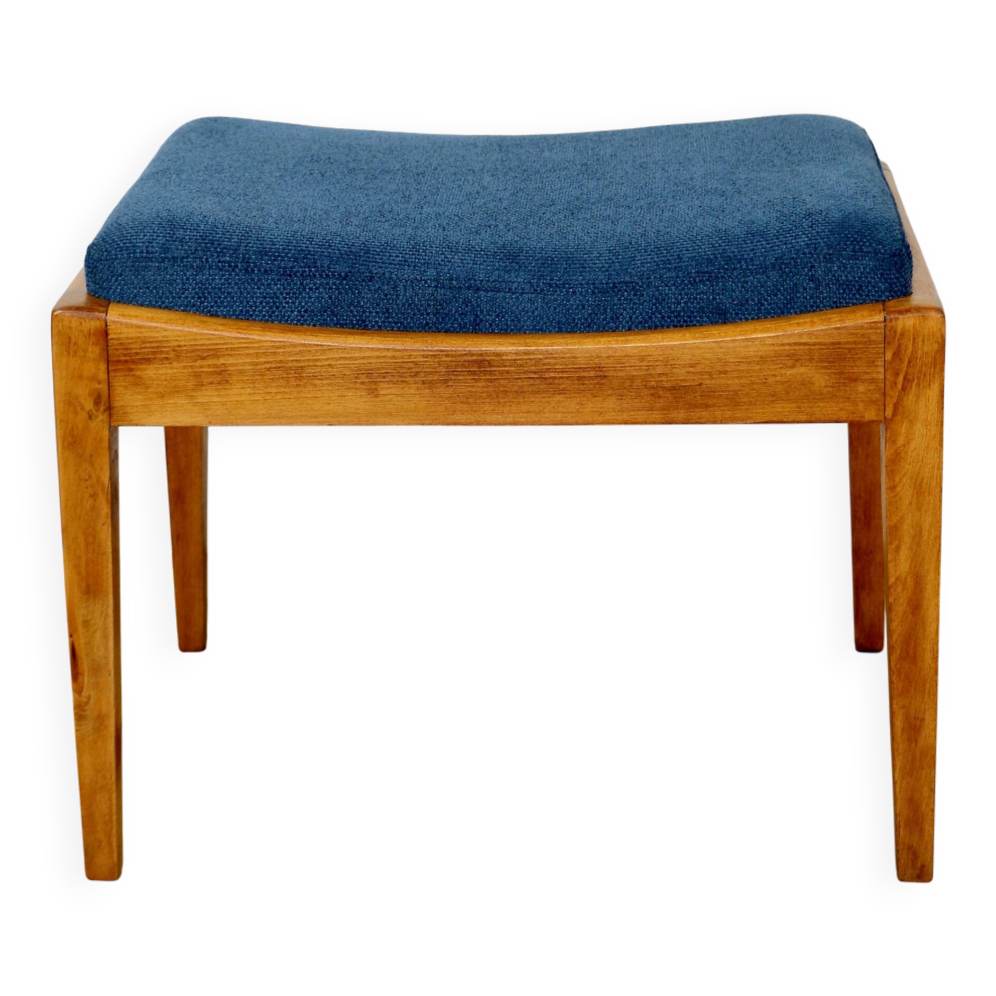 Stool seat navy blue structural fabric Art Deco - 2 pieces available