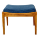 Stool seat navy blue structural fabric Art Deco - 2 pieces available
