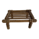 Old low turned wooden stool