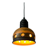 Brown ceramic pendant light Mid-Century, West Germany