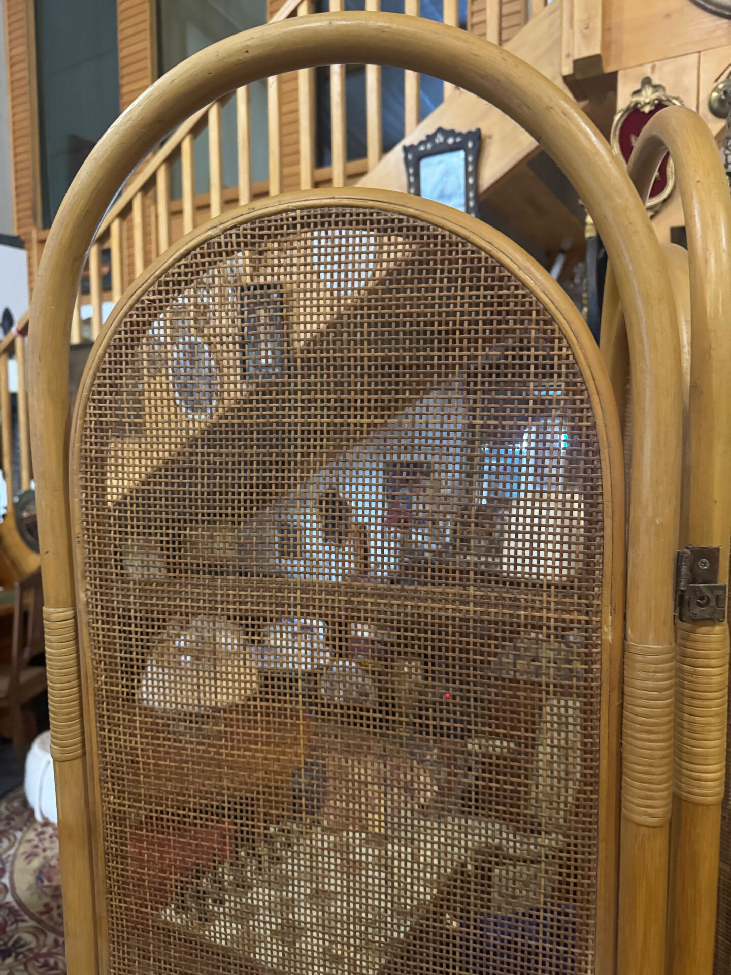 Sculptural Screen in Three Parts in Rattan and Wicker, 1970s
