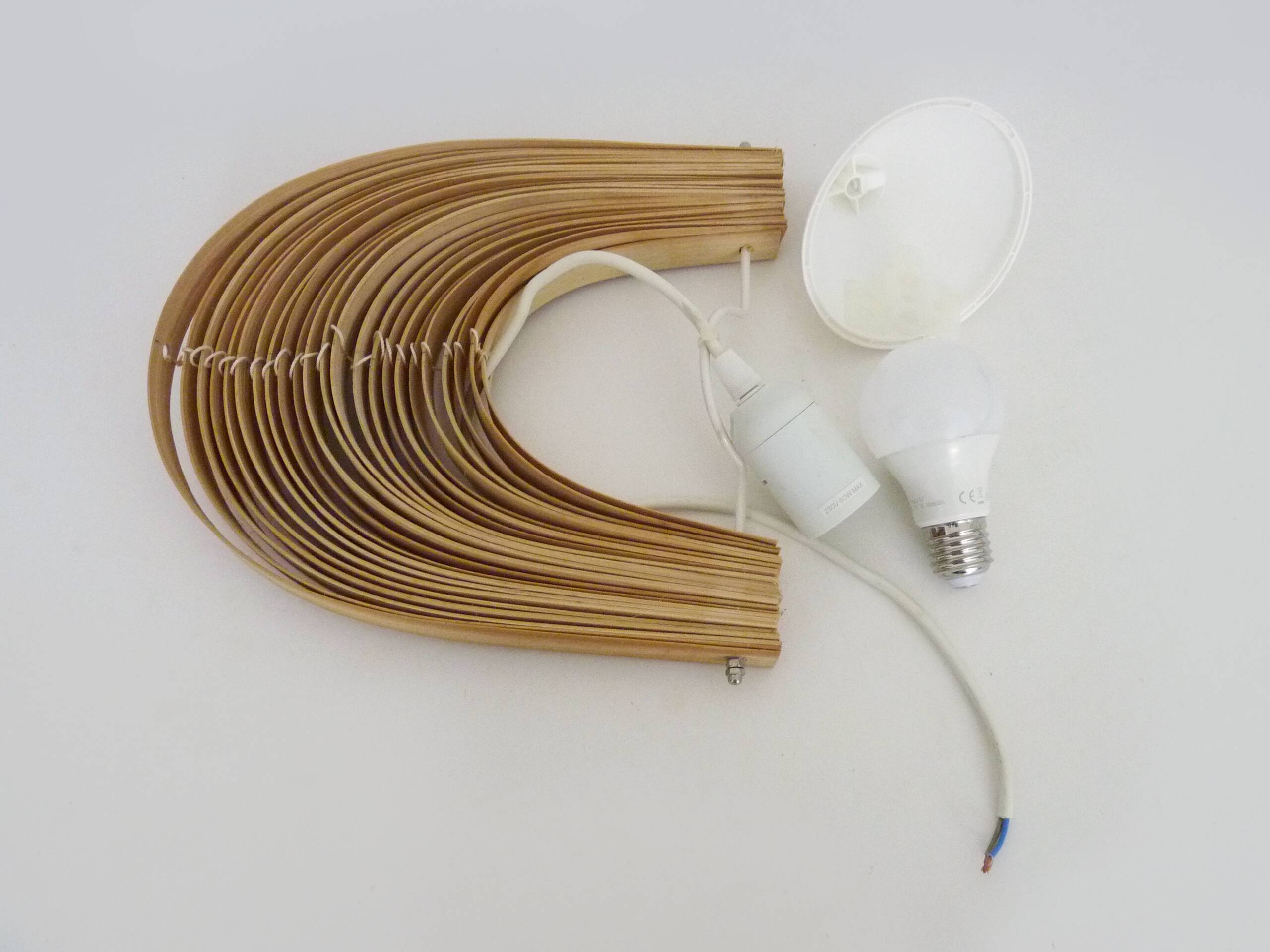 Nautilus pendant light made of wooden slats, 2000s