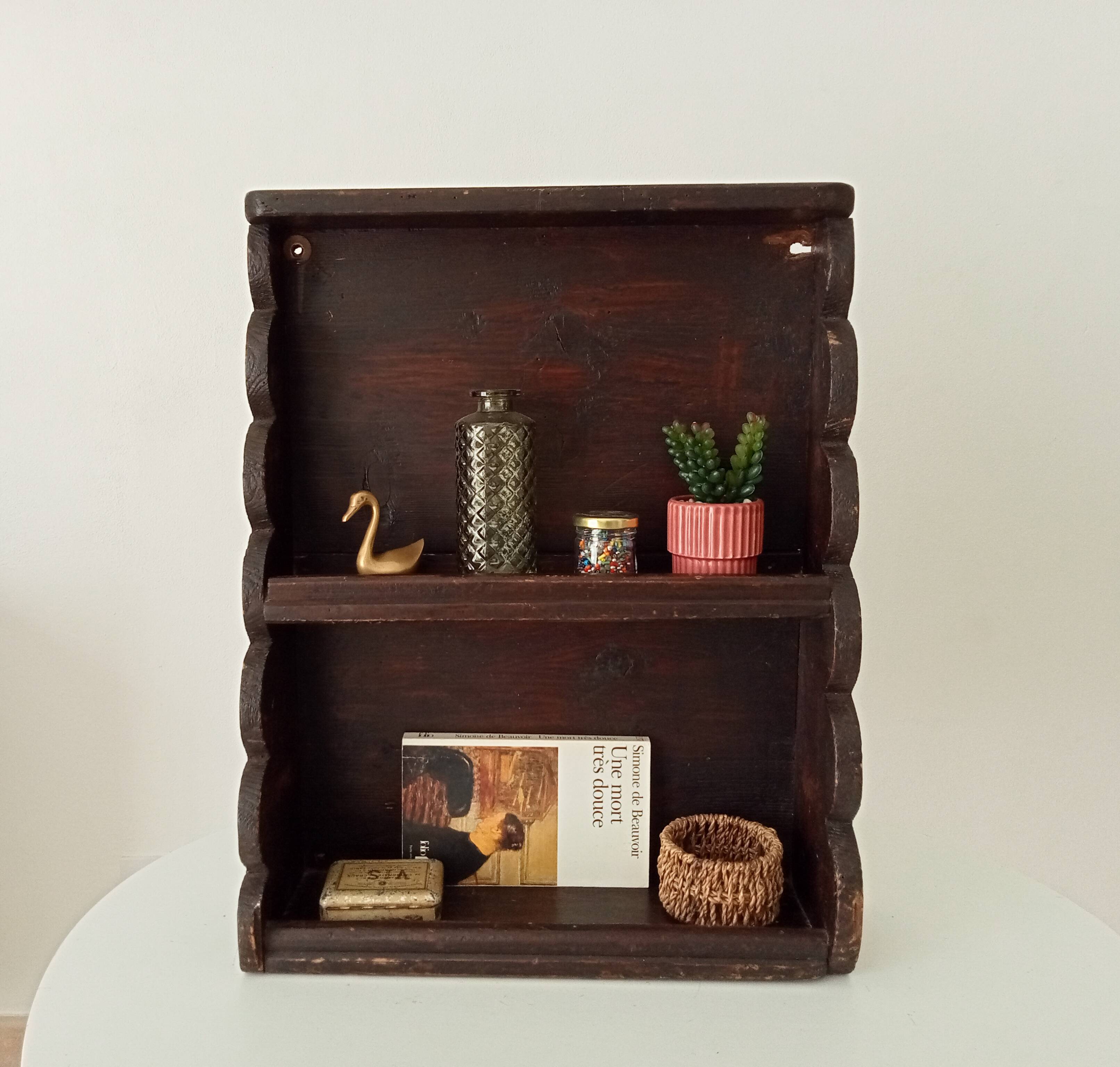 Antique brutalist wall shelf
