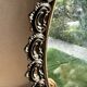 Miroir ovale Art nouveau en laiton, bronze
