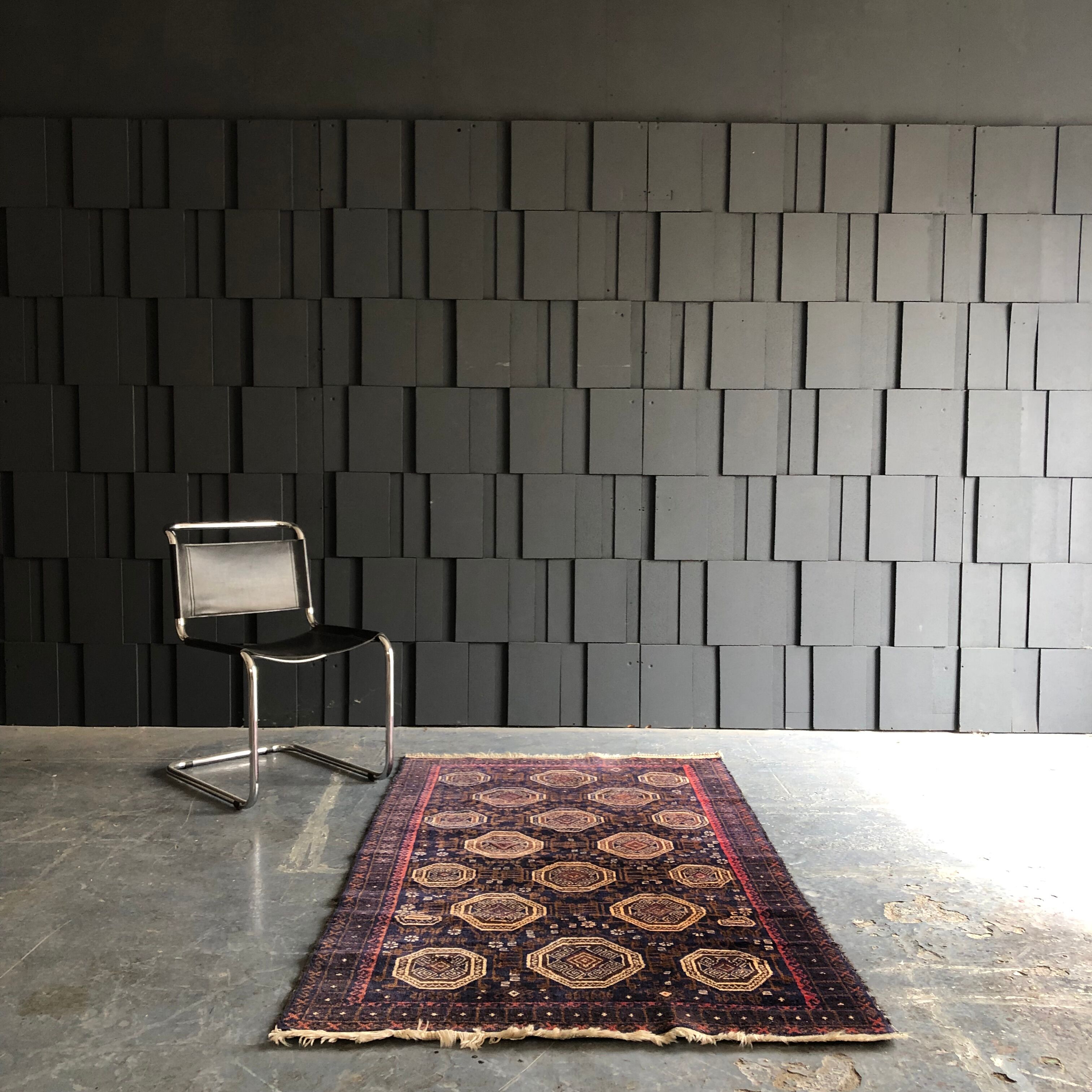 Old oriental carpet 111x195 - dominant blue