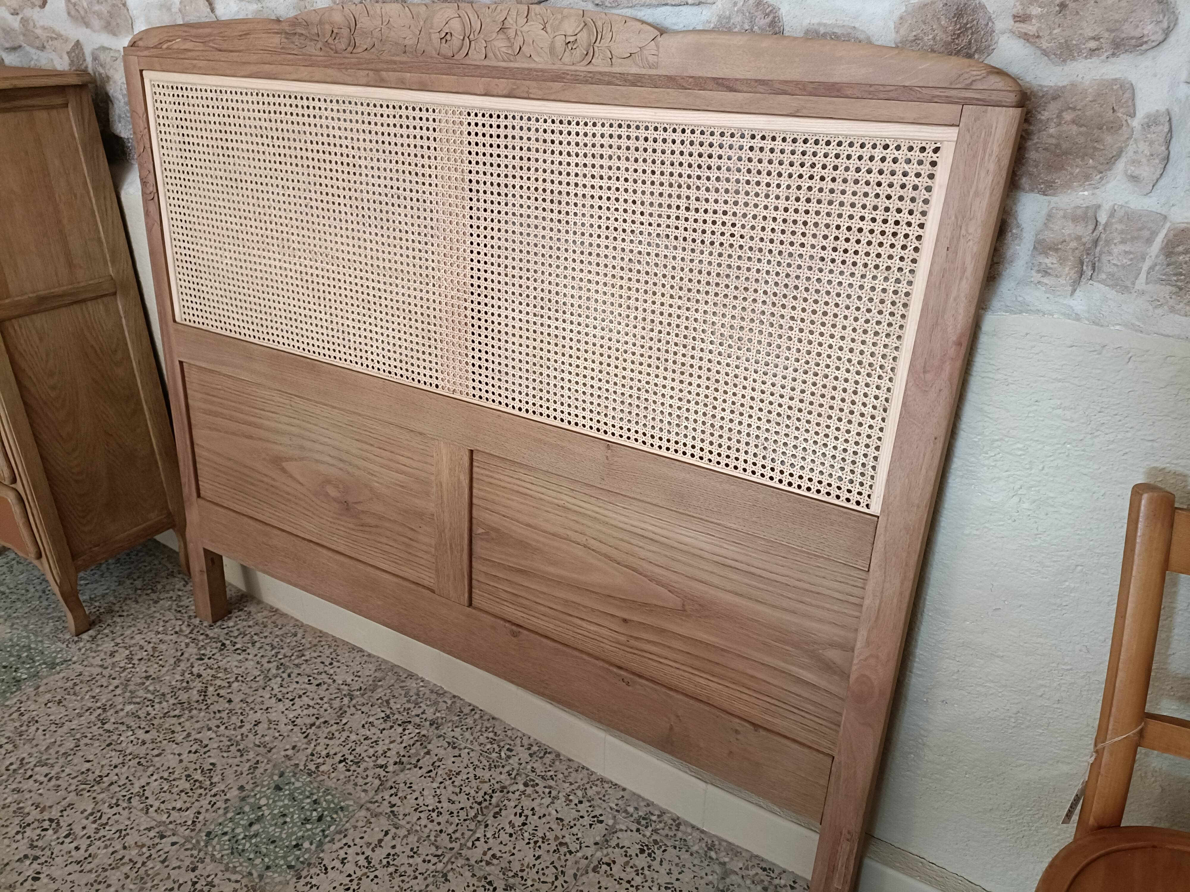 Refurbished Art Deco cane headboard