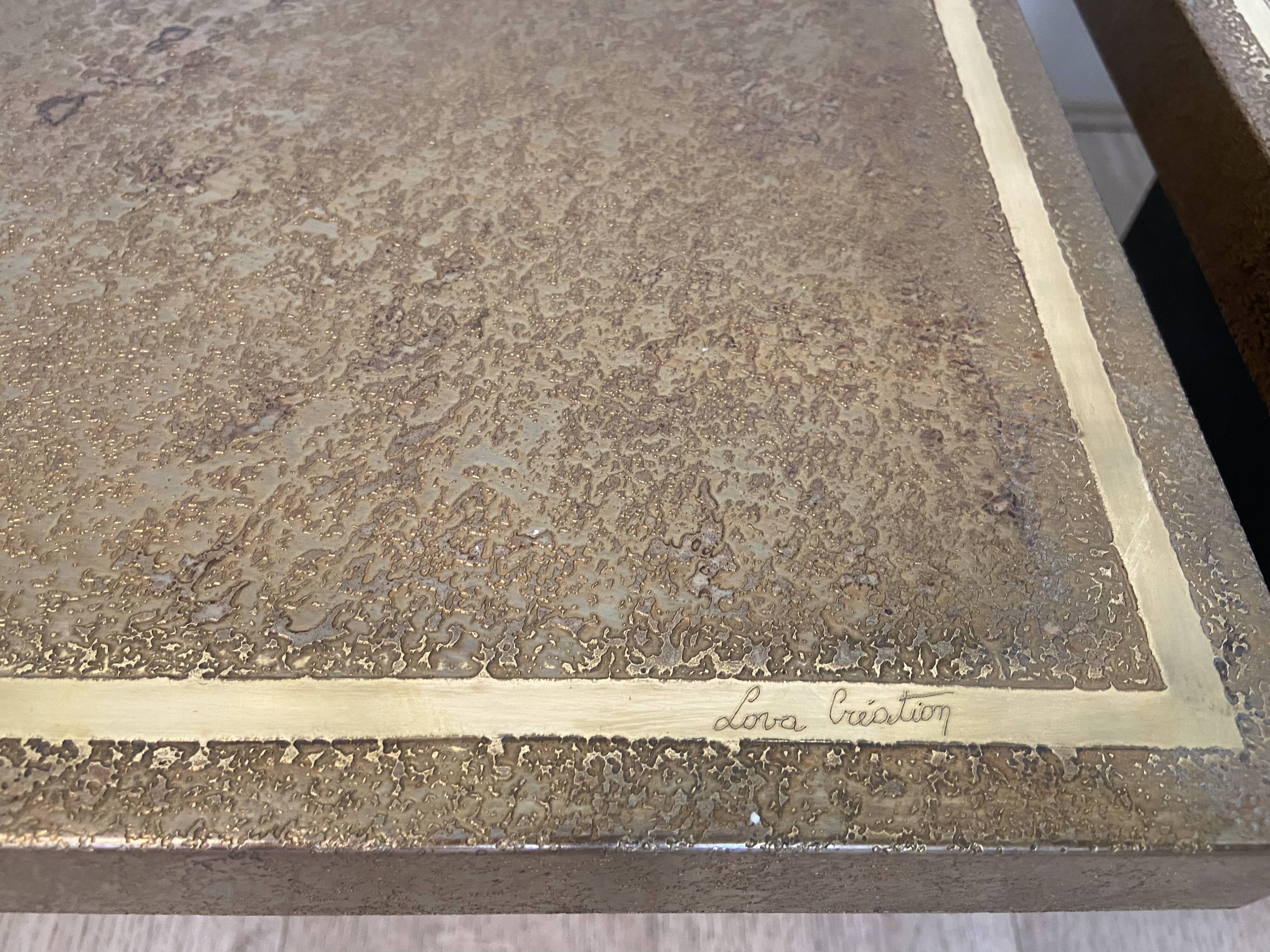 Pair of side tables Lova Creation, Belgium, 1970