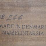 Scandinavian rosewood and glass coffee table Mobelintarsia - 1960