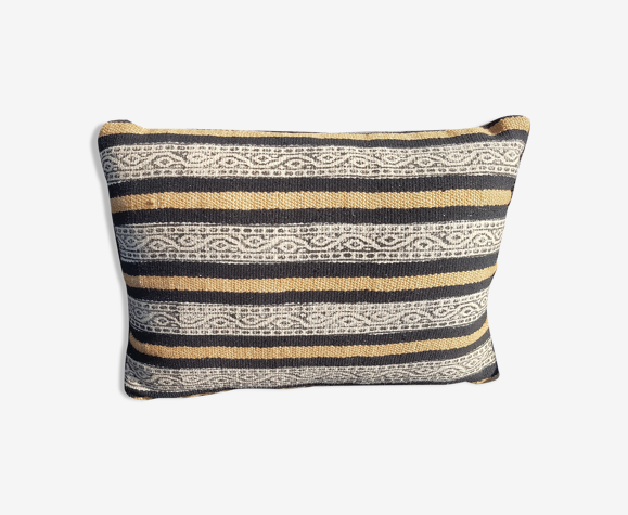 Coussin berbère neuf tissé toile de jute interieur exterieur