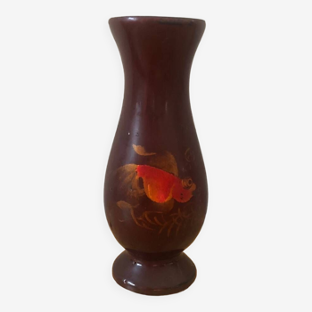 Vase en bois laqué ,Vietnam ,XXeme .