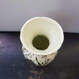 Old vase h becquet ceramic décor flowers made in belgium vintage