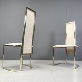 Vintage brass dining chairs by Belgo chrom, 1970s - set of 8