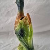 Old barbotine jug Saint Clément Mallard Duck A027