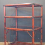 Rattan and leather shelf 1970