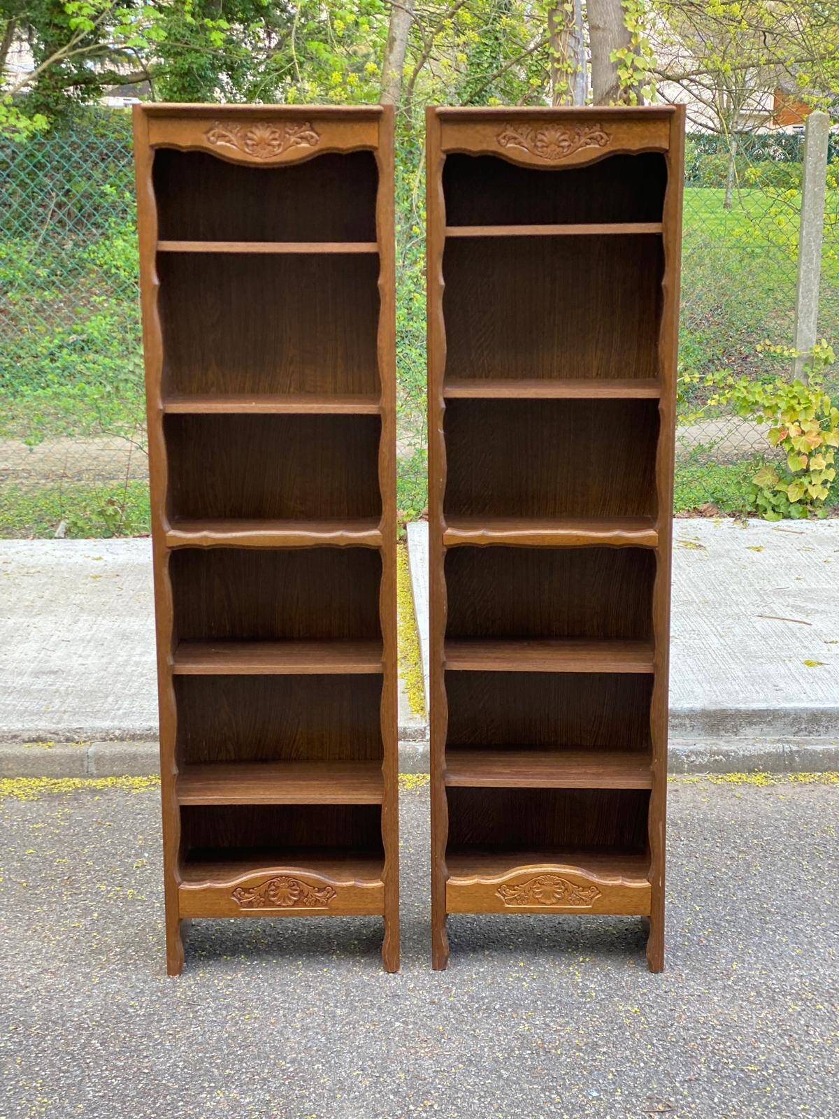 2 Louis XV wooden Bibus bookshelves from the 1990s.