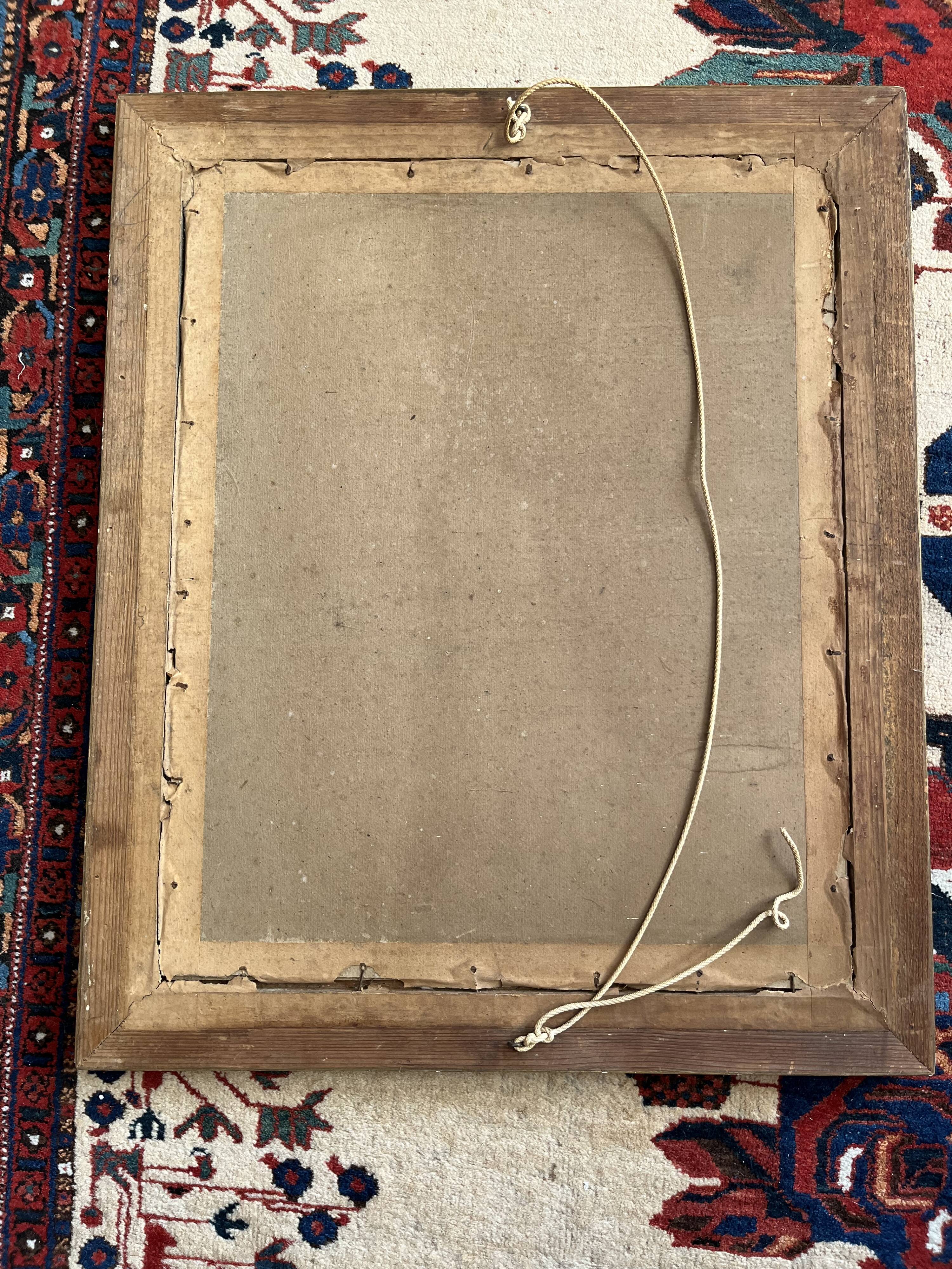 Watercolor by the painter Henri Jobert (1873 - ?), Landscape by Moonlight.