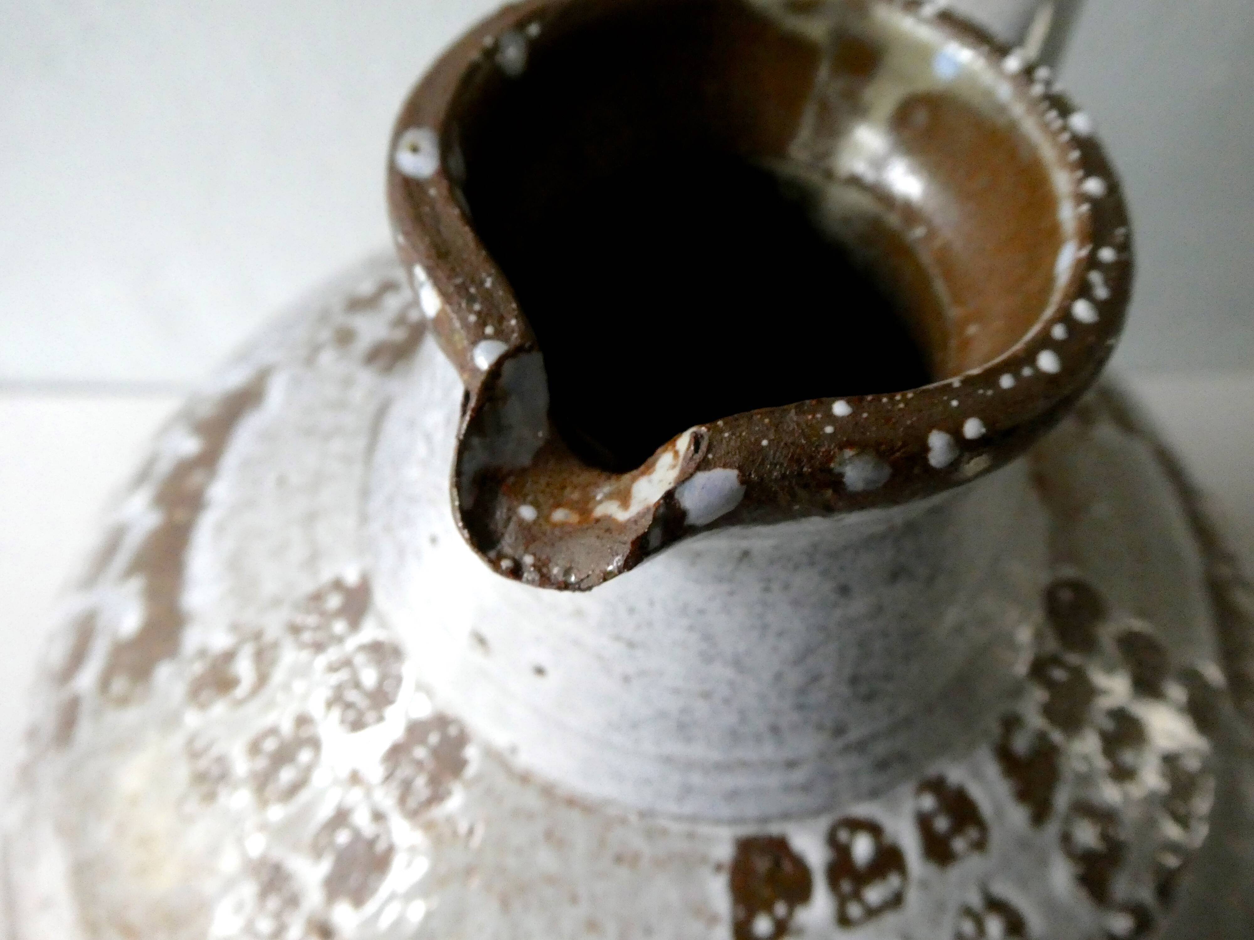 Enamelled sandstone vase by Joel Baudouin 1960s