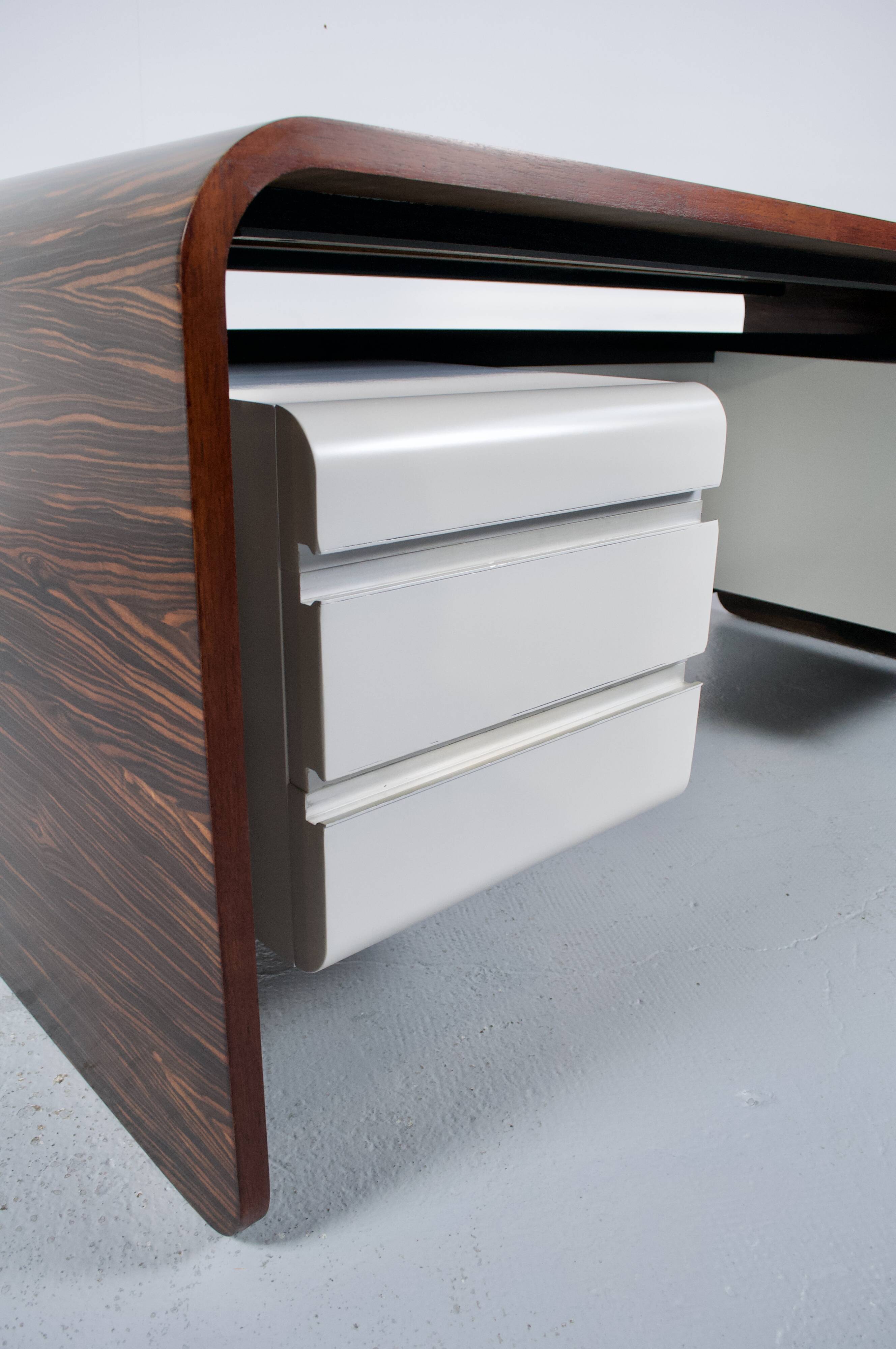 ROSEWOOD DESK MICHEL BOYER TFM EDITION 1970s ROTHSCHILD BANK