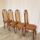 Lot de 4 chaises de salle à manger vintage en bois courbé : dossier en rotin, style Thonet