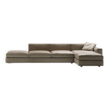 Massimosistema Poltrona Frau sofa in taupe gray leather