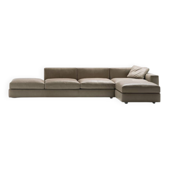 Massimosistema Poltrona Frau sofa in taupe gray leather