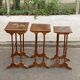 3 nesting tables in Art Nouveau style, made of solid wood and marquetry from the 19th century.