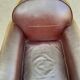 Burgundy brown leather living room sofa and club chair