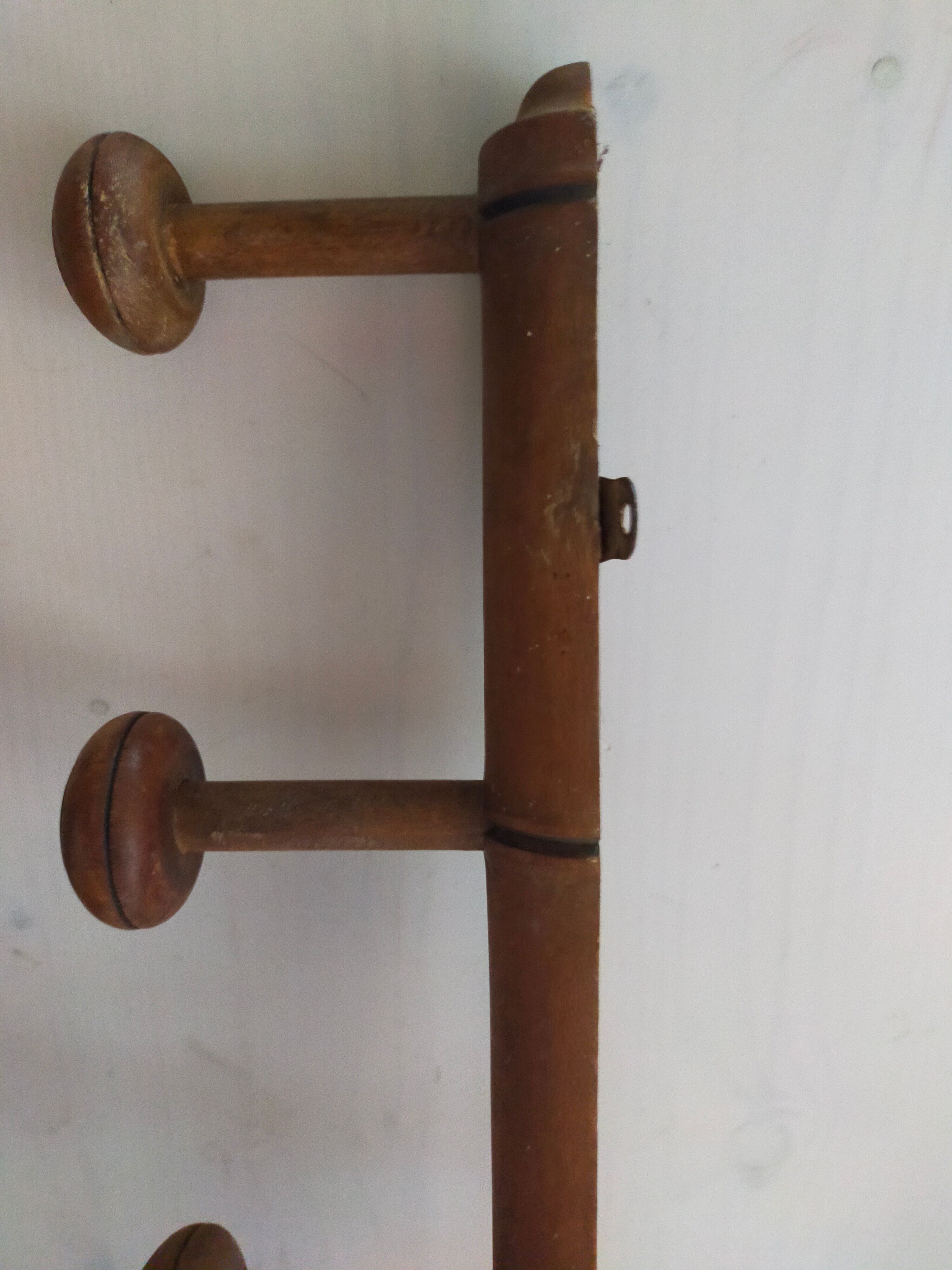 Bamboo wooden wall coat holder 6 hooks